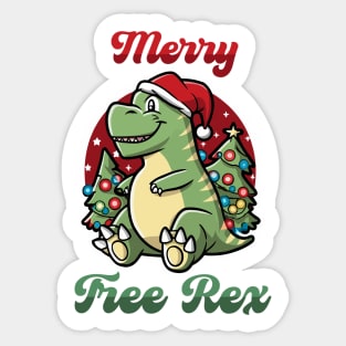 Merry Tree Rex Sticker